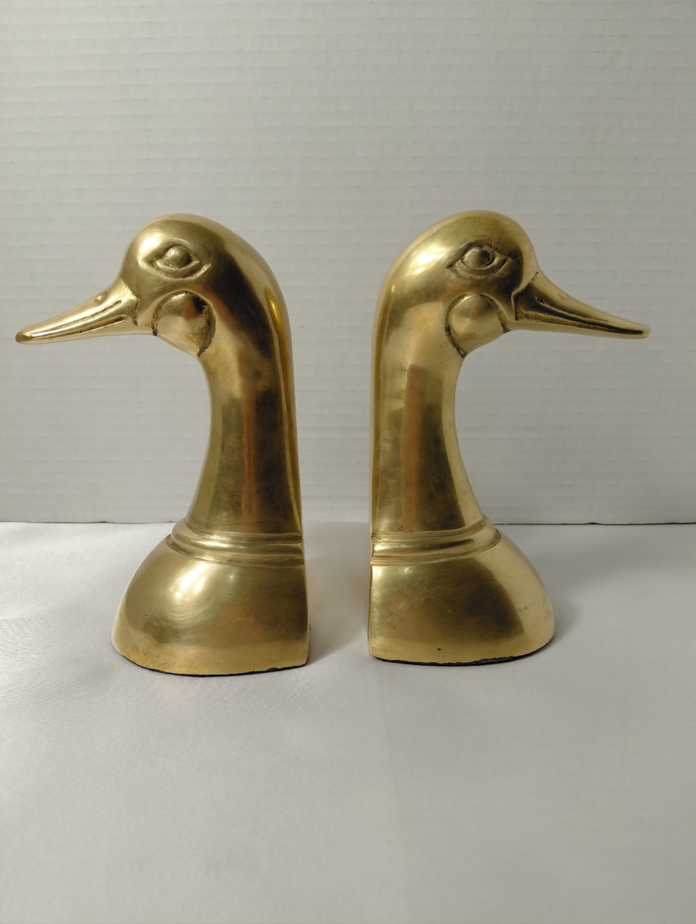 Brass Duck Head Bookends - Pair